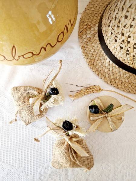 Jute et ruban Or - Mariage en Provence - Maison Dragées Rosière Allauch