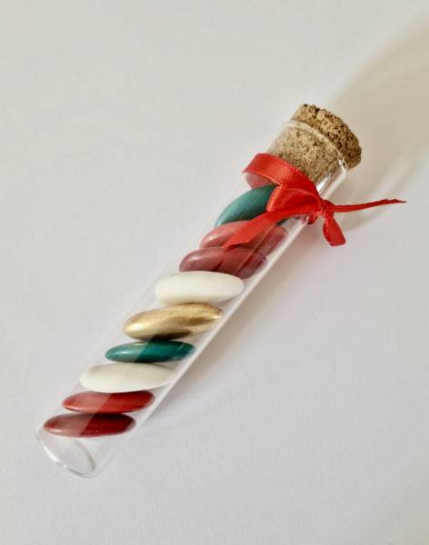 Tube verre - Noel Traditionnel - Dragées Rosière