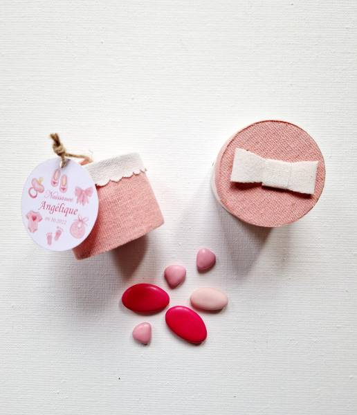 Boite personalisable Rose - Dragées Rosière Allauch