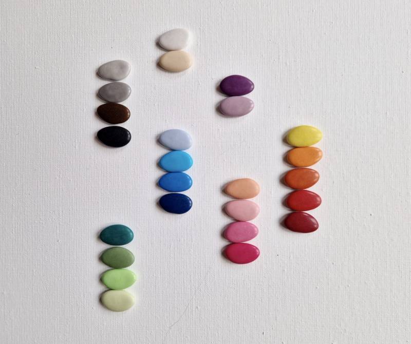 Dragées forme amande en CHOCOLAT NOIR - Maison Rosière - Gamme de coloris