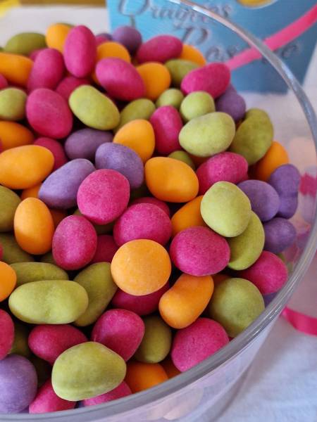 Friandises coeur pâte de fruit ( abricot - poire - mûre - framboise ) - des coloris pep's pour un anniversaire  sur Marignane