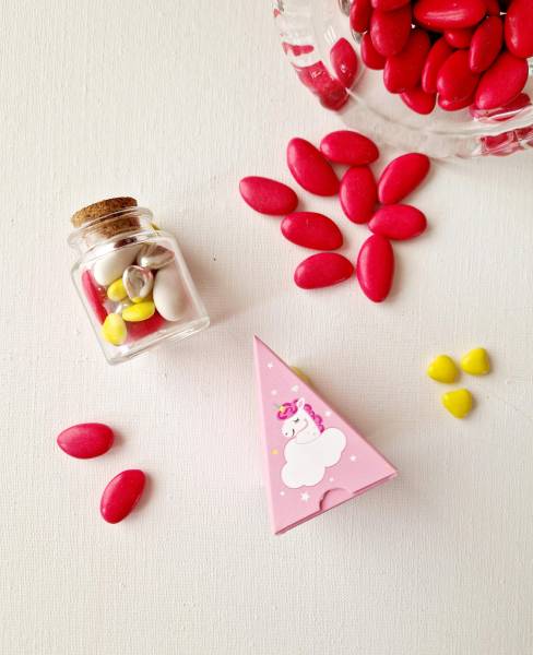 Dragées en chocolat aux coloris Peps pour la naissance d'une jolie petite fille - Maison Rosière ouvre sa boutique à Allauch