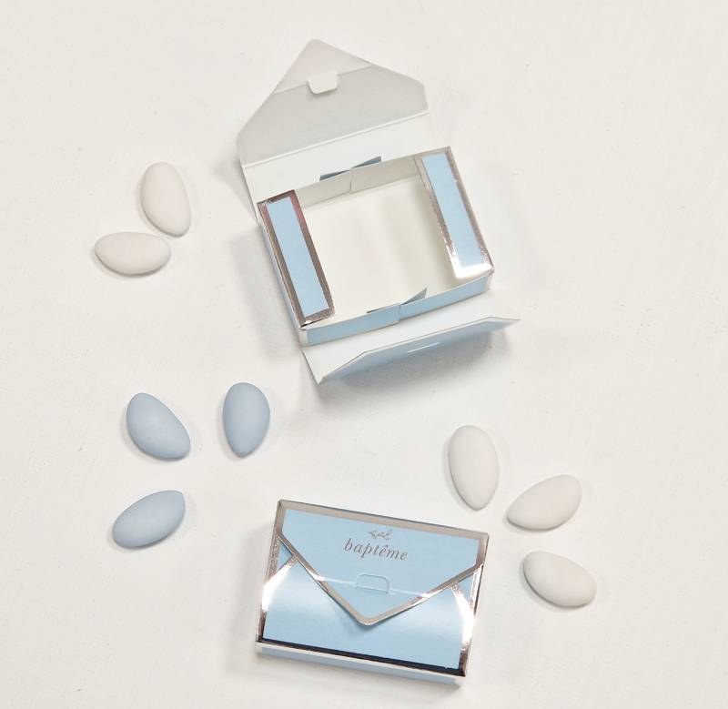 Enveloppe baptême bleu