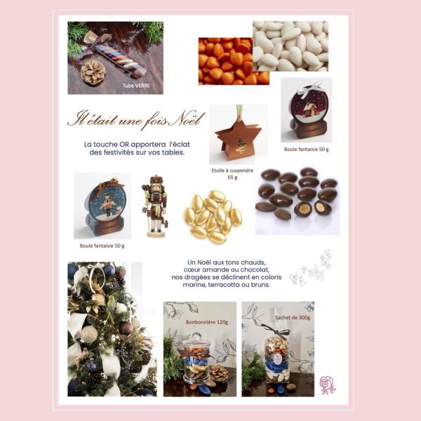 Collection de dragées et contenants pour NOEL
