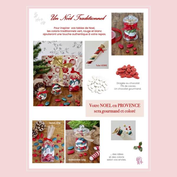 Collection de dragées et contenants pour NOEL