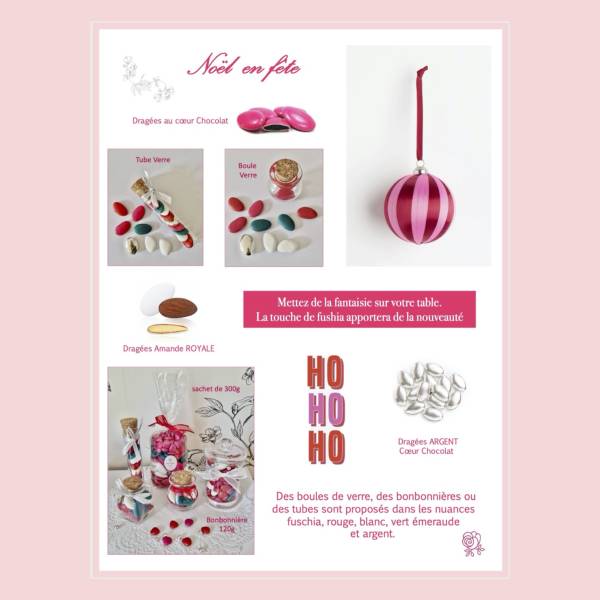 Collection de dragées et contenants pour NOEL