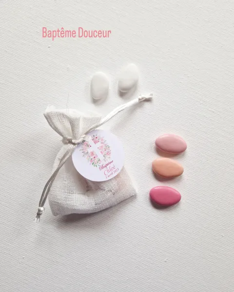 Dragées personnalisables pour la naissance d'une fille